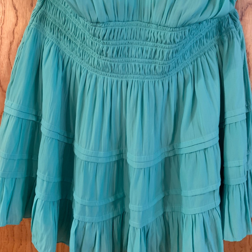 Ramy Brook Silk Turquoise Mini Dress - Picture 4 of 6